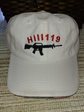 Port Authority 6 Panel Cap Hill 119 in the Vietnam War White Multi Adjustable.